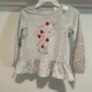 FIRST IMPRESSIONS GIRLS LIGHT GREY CAT LOGO TOP